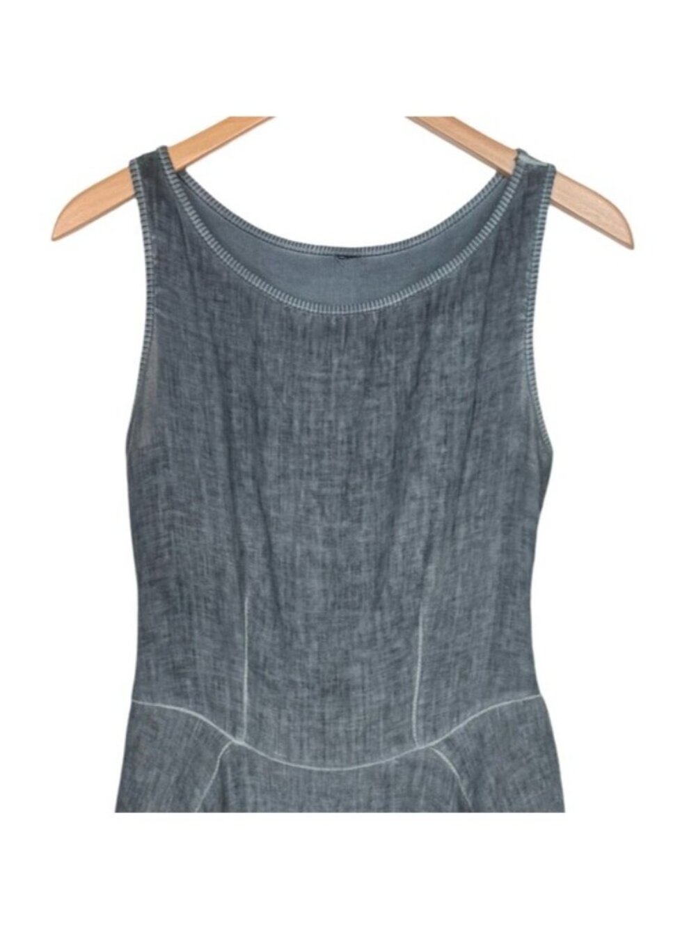 INIZIO Italy Linen Blend Midi Sleeveless Dress Lagenlook Boho Peasant Size M - Picture 2 of 5